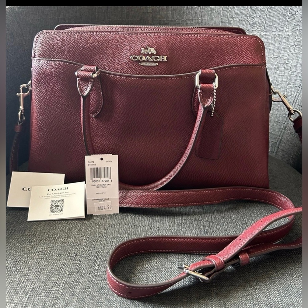 Coach Burgundy Leather Satchel